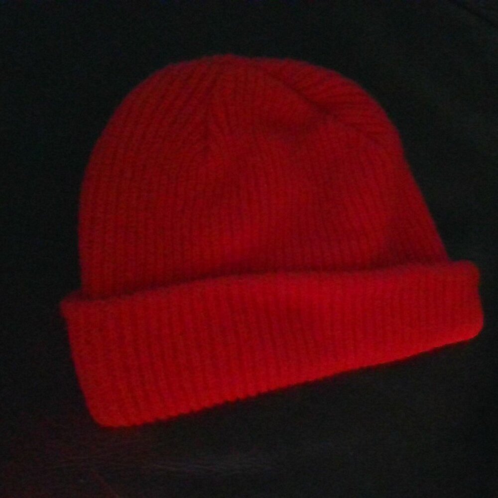 a red beanie